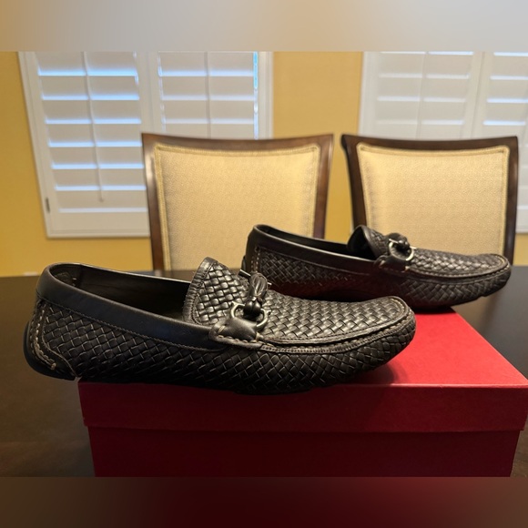 Authentic Salvatore Ferragamo Gancini Brown Drivers Loafers Shoes Size 9 - Picture 5 of 15